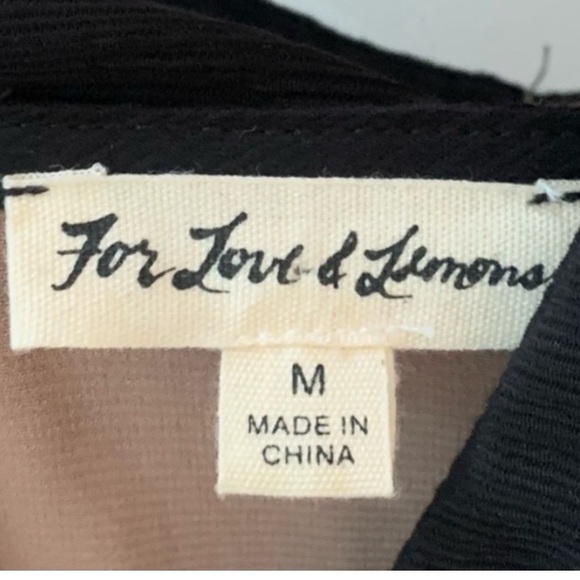 For Love And Lemons Black Margot Lace Mini Dress Size M - Picture 8 of 8